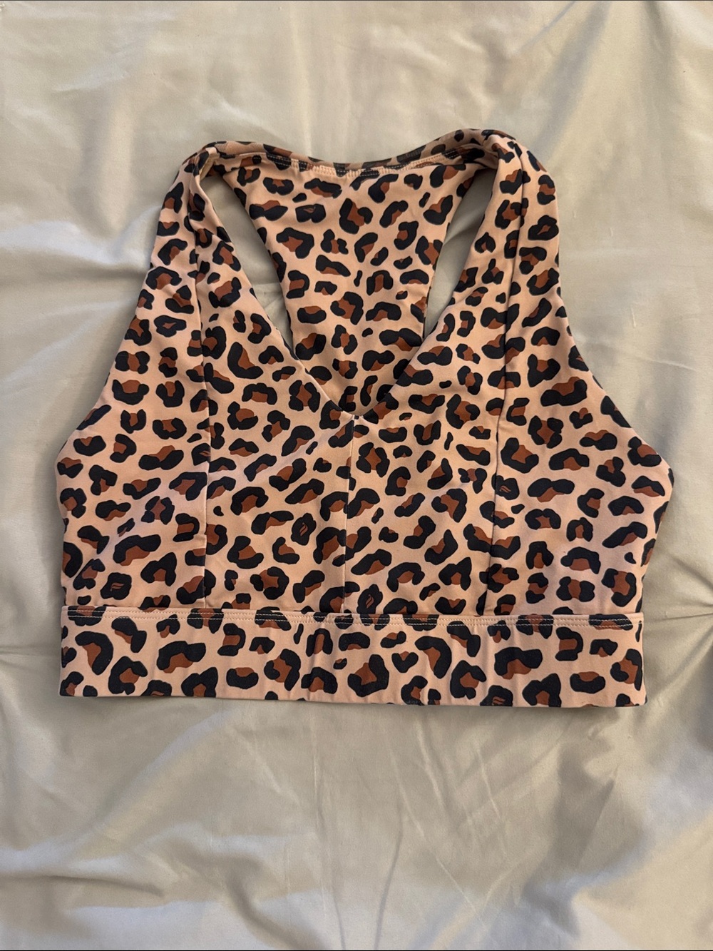 Fabletics Leopard Print Racerback Sports Bra